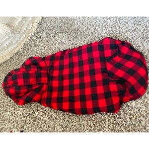 Dog red & black hoodie Large